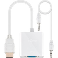 goobay HDMI - VGA/3.5mm, M/F HDMI tipo A (Standard) VGA (D-Sub) + 3.5mm Bianco, Adattatore bianco, M/F, HDMI tipo A (Standard), VGA (D-Sub) + 3.5mm, Maschio, Femmina, Bianco, Sacchetto di politene