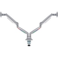 Kensington Braccio per monitor doppio ad altezza regolabile one-touch SmartFit®, Base per monitor grigio, Bullone di ancoraggio, 9 kg, 33 cm (13"), 81,3 cm (32"), 100 x 100 mm, Argento