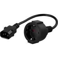 BlueWalker 91015003 cavo di alimentazione Nero 0,2 m Accoppiatore C14 CEE7/3, Adattatore 0,2 m, Accoppiatore C14, CEE7/3