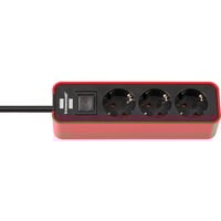 Brennenstuhl 1153230070 prolunghe e multiple 1,5 m Interno Nero, Rosso, Ciabatta rosso/Nero, 1,5 m, Interno, Nero, Rosso
