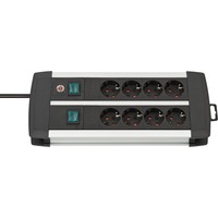 Brennenstuhl 1391000908 prolunghe e multiple 3 m 8 presa(e) AC Interno Nero, Bianco, Ciabatta Nero/Argento, 3 m, 8 presa(e) AC, Interno, Nero, Bianco, 355 mm, Nero