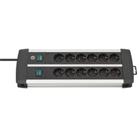 Brennenstuhl 1391000912 prolunghe e multiple 3 m 12 presa(e) AC Interno Nero, Bianco, Ciabatta Nero/Argento, 3 m, 12 presa(e) AC, Interno, Alluminio, Nero, Bianco, 445 mm
