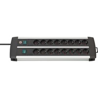 Brennenstuhl 1391000916 prolunghe e multiple 3 m 16 presa(e) AC Interno Nero, Bianco, Ciabatta Nero/Argento, 3 m, 16 presa(e) AC, Interno, Alluminio, Nero, Bianco, 515 mm