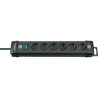Brennenstuhl 1951160100 prolunghe e multiple 3 m 6 presa(e) AC Nero, Ciabatta Nero, 3 m, 6 presa(e) AC, Nero, Plastica, Nero