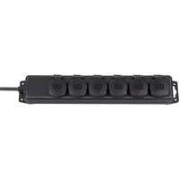 Brennenstuhl BN-1159970 Prolunghe elettriche, Ciabatta Nero, 2 m, 6 presa(e) AC, IP44, Nero, Neoprene, Gomma, Nero
