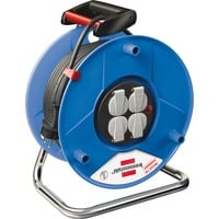Brennenstuhl BN-HASP02 Prolunghe elettriche, Tamburo per cavi blu, 25 m, 4 presa(e) AC, IP44, Plastica, Nero, Blu, Nero