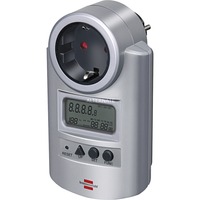 Brennenstuhl BN-PM231 Contatori elettrico, Strumento di misura argento, Elettronico, A spina, Power current, Power efficiency, Power factor, Power frequency, Power output, Tension, Grigio, kWh, LCD