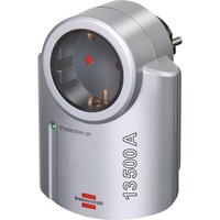 Brennenstuhl BN-SPP01 Protezioni da sovraccarico, Protezione da sovratensioni argento, 1 presa(e) AC, Tipo F, 230 V, 16 A, 3680 W, Nero, Argento