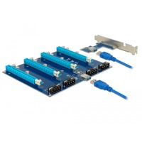 DeLOCK 41427 scheda di interfaccia e adattatore Interno PCIe, USB 3.2 Gen 1 (3.1 Gen 1) PCIe, PCIe, USB 3.2 Gen 1 (3.1 Gen 1), Nero, Blu, Cina, Asmedia ASM1184e, 0,8 Gbit/s