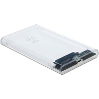 DeLOCK 42617 contenitore di unità di archiviazione Box esterno HDD/SSD Trasparente 2.5" trasparente, Box esterno HDD/SSD, 2.5", Serial ATA III, 6 Gbit/s, Hot-swap, Trasparente