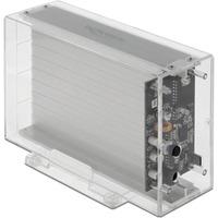 DeLOCK 42624 contenitore di unità di archiviazione Box esterno HDD/SSD Trasparente 2.5/3.5", Disk enclosure trasparente, Box esterno HDD/SSD, 2.5/3.5", SATA, Hot-swap, Collegamento del dispositivo USB, Trasparente
