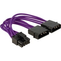 DeLOCK 83703 cavo di alimentazione interno, Adattatore viola, EPS (8-pin), 2 x Molex (4-pin), Maschio, Femmina, Dritto, Dritto