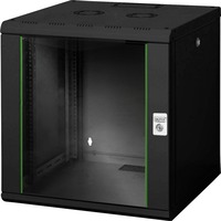 Digitus Alloggiamento a parete serie Unique - 600x600 mm (L x P), IT armadio Nero, Da parete, 12U, 100 kg, Lucchetti, Griglie, Nero