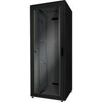 Digitus Armadio di rete Serie Unique - 800 x 800 mm (L x P), IT armadio Nero, Rack indipendenti, 32U, 800 kg, Lucchetti, Gestione dei cavi ottimizzata, Nero