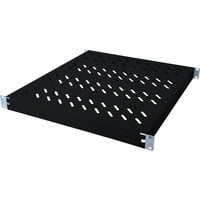 Digitus Ripiano con rotaie per il montaggio variabili per installazione fissa su armadi da 483 mm (19"), Il vano inferiore Nero, Mensola regolabile, Nero, Acciaio, 50 kg, 1U, Turchia