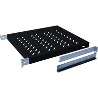 Digitus Ripiano con rotaie per il montaggio variabili per installazione fissa su armadi da 483 mm (19"), Il vano inferiore Nero, Nero, 50 kg, 1U, Turchia, 48,3 cm (19"), 482 mm