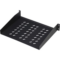 Digitus Ripiano per l'installazione fissa su armadi da 483 mm (19"), Il vano inferiore Nero, Nero, 25 kg, 2U, Cina, 48,3 cm (19"), 500 mm