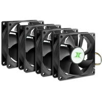 Inter-Tech 88887290 sistema di raffreddamento per computer Case per computer Ventilatore 8 cm Nero 4 pz, Ventola Nero, Ventilatore, 8 cm, 1000 Giri/min, 2000 Giri/min, 27,2 dB, 30 pdc/min