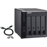 QNAP TR-004 contenitore di unità di archiviazione Box esterno HDD/SSD Nero 2.5/3.5", Disk enclosure Nero, Box esterno HDD/SSD, 2.5/3.5", Seriale ATA II, 3 Gbit/s, Hot-swap, Nero