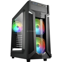 Sharkoon VG6-W RGB Computer case, Chassis Tower Nero, Midi Tower, PC, Nero, ATX, micro ATX, Mini-ATX, Giocare, Blu, Verde, Rosso