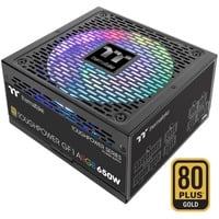 Thermaltake PS-TPD-0650F3FAGE-1 alimentatore per computer 650 W 20-pin ATX ATX Nero Nero, 650 W, 100 - 240 V, 780 W, 50/60 Hz, 10 A, Attivo