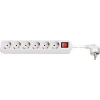 goobay 38845 prolunghe e multiple 5 m 6 presa(e) AC Interno Bianco, Ciabatta bianco, 5 m, 6 presa(e) AC, Interno, Tipo F, Tipo F, IP20