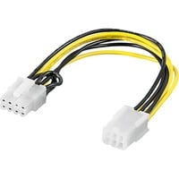 goobay 93635 cavo di alimentazione interno 0,2 m Nero/Giallo, 0,2 m, PCI-E (6-pin), PCI-E (8-pin), Femmina, Maschio, Dritto