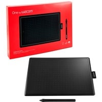 Wacom One by Medium tavoletta grafica Nero, Rosso 2540 lpi (linee per pollice) 216 x 135 mm USB Nero/Rosso, Cablato, 2540 lpi (linee per pollice), 216 x 135 mm, USB, Penna, Nero, Rosso