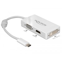 DeLOCK 63924 ripartitore video bianco, USB Type-C, 3840 x 2160 Pixel, Bianco, 60 Hz, 0,13 m, Windows 10,Windows 7,Windows 8.1