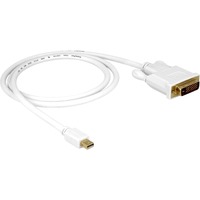 DeLOCK Kabel mini Displayport > DVI 24pin male 1m DVI-I Bianco bianco, 1 m, Mini DisplayPort, DVI-I, Maschio, Maschio, Bianco