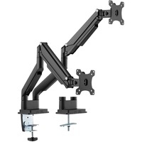 Digitus Porta monitor universale doppio con molla a gas e montaggio a incastro Nero, Morsa, 9 kg, 38,1 cm (15"), 81,3 cm (32"), 100 x 100 mm, Nero