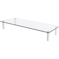 Digitus Rialzo universale di monitor in vetro, Archiviazione trasparente, Libera installazione, 20 kg, 33 cm (13"), 81,3 cm (32"), Trasparente