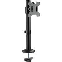 Digitus Supporto a colonna universale per monitor singolo, Base per monitor Nero, Morsa, 8 kg, 38,1 cm (15"), 81,3 cm (32"), 100 x 100 mm, Nero