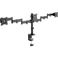 Digitus Supporto triplo monitor con morsetto Morsa, 8 kg, 68,6 cm (27"), 100 x 100 mm, Regolazione altezza, Nero