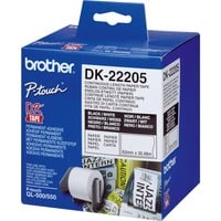 Brother DK-22205 nastro per etichettatrice Nero su bianco, Nastro di scrittura bianco, Nero su bianco, Etichetta continua, DK, Bianco, Termica diretta, Cina