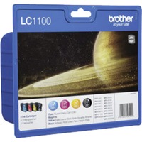Brother LC1100VALBPDR cartuccia d'inchiostro 4 pz Originale Nero, Ciano, Magenta, Giallo Nero, Ciano, Magenta, Giallo, 4 pz, 450 pagine, 325 pagine, Confezione multipla