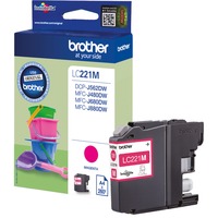 Brother LC221M cartuccia d'inchiostro 1 pz Originale Magenta Magenta, 1 pz, 260 pagine, Confezione singola