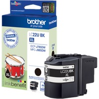 Brother LC22UBK cartuccia d'inchiostro 1 pz Originale Nero Nero, 1 pz, 2400 pagine, Confezione singola