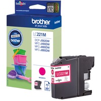 Brother LC-221M cartuccia d'inchiostro 1 pz Originale Magenta Inchiostro a base di pigmento, 260 pagine, 1 pz