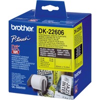 Brother Nastro pellicola a lunghezza continua giallo, Nastro di scrittura Nero su giallo, DK, Nero, Giallo, Termica diretta, Brother, Brother QL1050, QL1060N, QL500, QL500A, QL550, QL560, QL560VP, QL570, QL580N, QL650TD, QL700,...