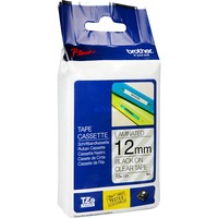 Brother Nastro per etichettatura 12mm, Nastro di scrittura Nero trasparente, Etichetta continua, TZe, Grigio, Trasferimento termico, Cina