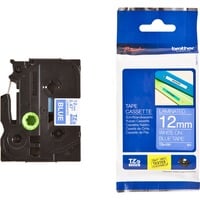 Brother Nastro per etichettatura 12mm, Nastro di scrittura Bianco su blu, TZe, Trasferimento termico, Brother, PT-1280HK, PT-1280SN, PT-1280KT, PT-D200HK, PT-1100SN, PT-1100KT, PT-2100VP, PT-2730, PT-7600,..., 1,2 cm