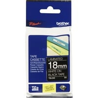 Brother Nastro per etichettatura 18mm, Nastro di scrittura Bianco su nero, TZe, Trasferimento termico, Brother, PT-2100VP, PT-7600, PT-2430PC, PT-2700, PT-9600, PT-9700PC, PT-9800PCN, 1,8 cm