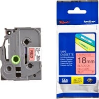 Brother Nastro per etichettatura 18mm, Nastro di scrittura Nero su rosso, TZe, Grigio, Trasferimento termico, Brother, PT-2100VP, PT-7600, PT-2430PC, PT-2700, PT-2730, PT-9600, PT-9700PC, PT-9800PCN