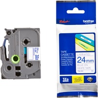 Brother Nastro per etichettatura 24mm Blu su bianco, TZe, Trasferimento termico, Brother, PT-2430PC, PT-2700, PT-2730, PT-9600, PT-9700PC, PT-9800PCN, 2,4 cm