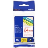 Brother Nastro per etichettatura 24mm, Nastro di scrittura Rosso su bianco, TZe, Trasferimento termico, Brother, PT-2430PC, PT-2700, PT-2730, PT-9600, PT-9700PC, PT-9800PCN, 2,4 cm