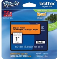 Brother TZe-B51 nastro per etichettatrice Nero su arancione fluorescente Nero su arancione fluorescente, TZe, Grigio, Trasferimento termico, Brother, PT-2430PC, PT-2700, PT-2730, PT-9600, PT-9700PC, PT-9800PCN