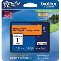Brother TZe-B51 nastro per etichettatrice Nero su arancione fluorescente, Nastro di scrittura Nero su arancione fluorescente, TZe, Grigio, Trasferimento termico, Brother, PT-2430PC, PT-2700, PT-2730, PT-9600, PT-9700PC, PT-9800PCN