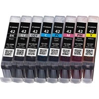 Canon 8 Cartucce d'inchiostro Multipack CLI-42 BK/GY/LGY/C/M/Y/PC/PM Resa standard, Inchiostro a base di pigmento, Inchiostro colorato, 8 pz, Confezione multipla