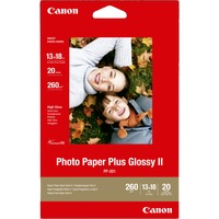Canon Carta fotografia lucida PP-201 II Plus 5x7" - 20 fogli Molto lucida, 260 g/m², Bianco, 20 fogli, 5 x 7